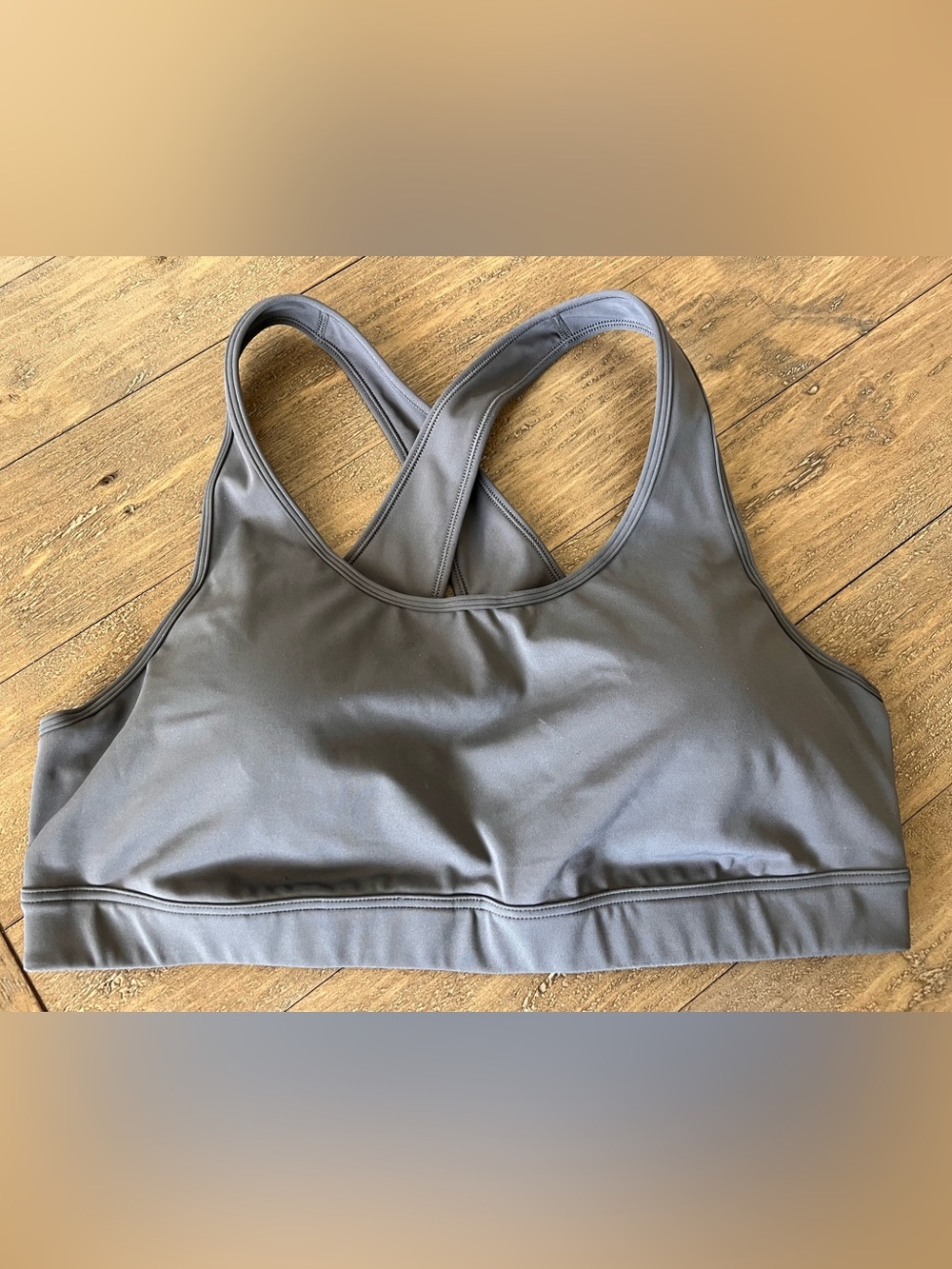Ideology Charcoal Wide-Band Crossback Sports Bra